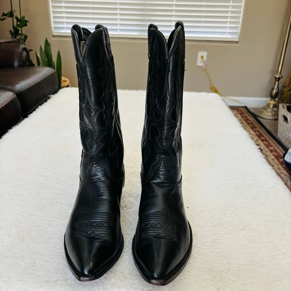 Code West Black Leather Women’s Western Cowboy Boots size 9.5